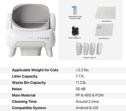 PurrClean™ – Self-Cleaning Smart Litter Box with App Control