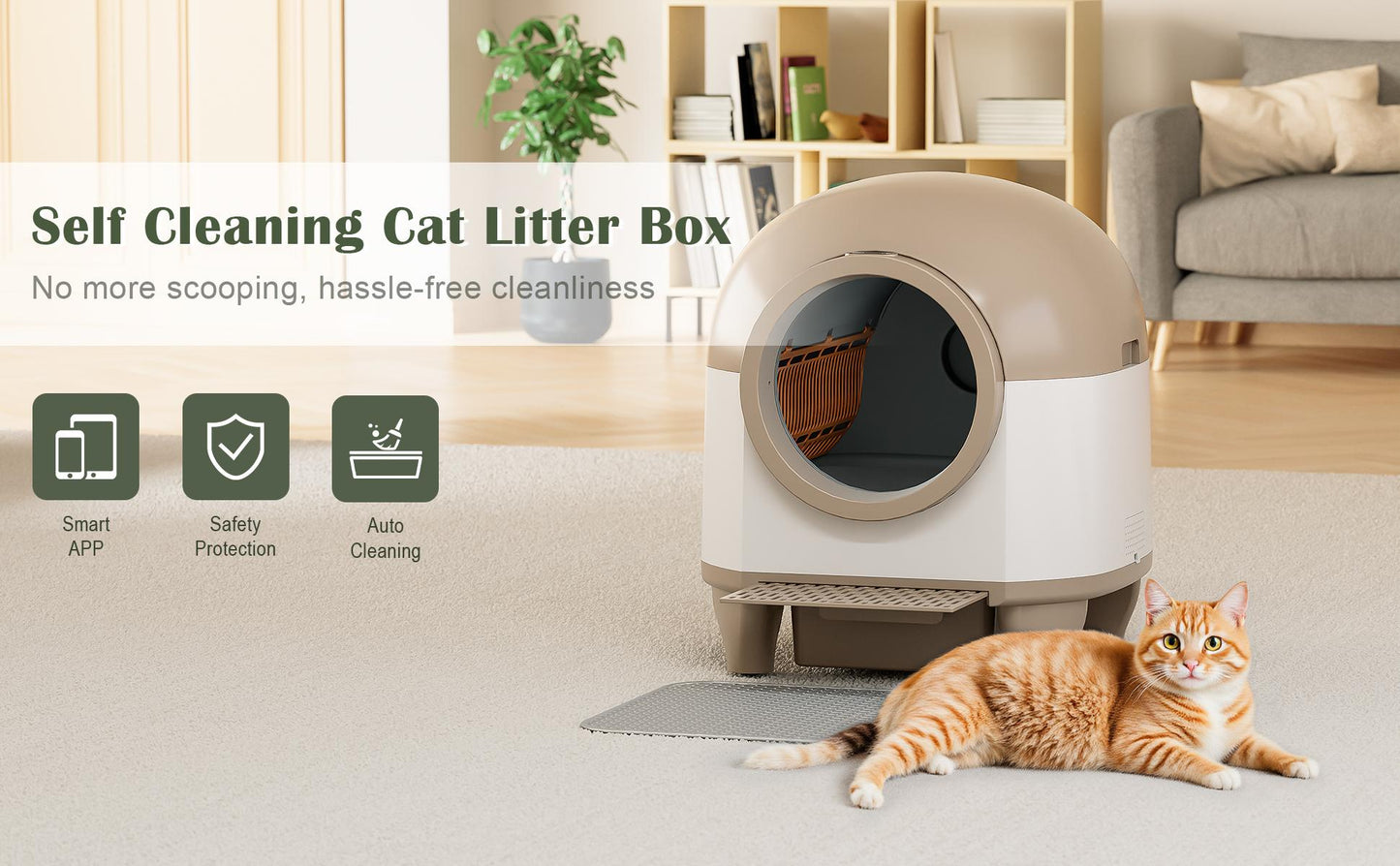 CleanPurr™ - Smart Self-Cleaning Litter Box with Low Noise